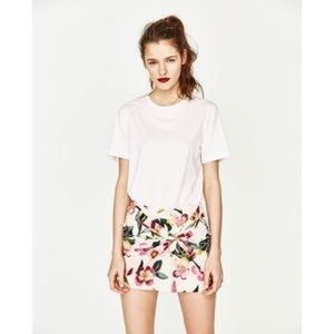 Zara floral skirt with tie